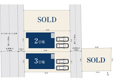 茅ヶ崎市矢畑　新築戸建　全４棟の区画図|対象地は2号棟です