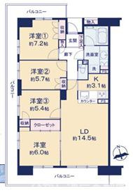 藤和ハイタウン湘南茅ヶ崎の間取り|ペットと住める4LDKです