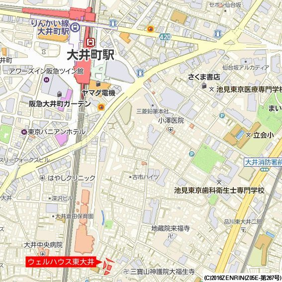 ＷＥＬＬ　Ｈｏｕｓｅ　東大井の地図