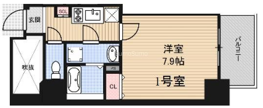 エグゼ堺筋本町の間取り
