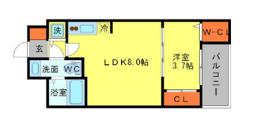 SERENiTE北浜の間取り