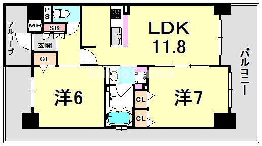 エステムプラザ神戸西Ⅴミラージュの間取り