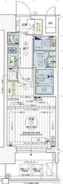 エステムコート難波Ⅴブロードの間取り
