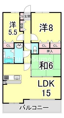 アーデンコート住吉川の間取り