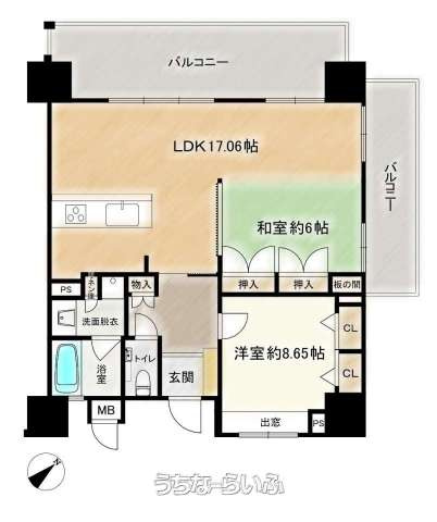 レーヴグランディ銘苅新都心の間取り