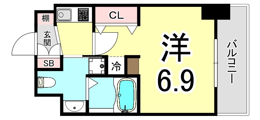 エステムコート三宮駅前Ⅲマジェスティの間取り