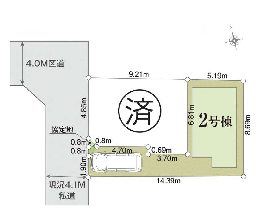 東砂２丁目新築戸建の区画図