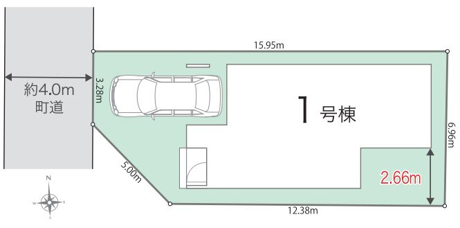 寒川町一之宮9丁目新築戸建て　第1期1号棟の区画図|配置図「寒川町一之宮9丁目新築戸建て」