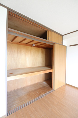 南側8帖の洋室の収納です。