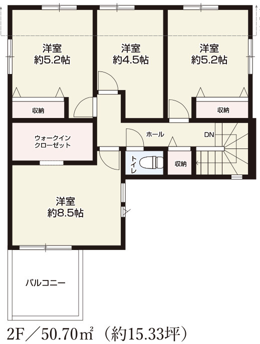 【仲介手数料無料】所沢市上安松９期全８棟２号棟　所沢市の新築なら西武ハウジングの間取り