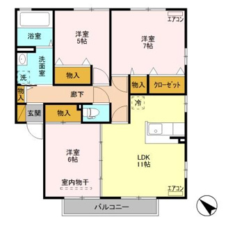 【間取り】 | ウィルモア鶴 C