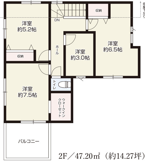 【仲介手数料無料】所沢市上安松９期全８棟７号棟　所沢市の新築なら西武ハウジングの間取り
