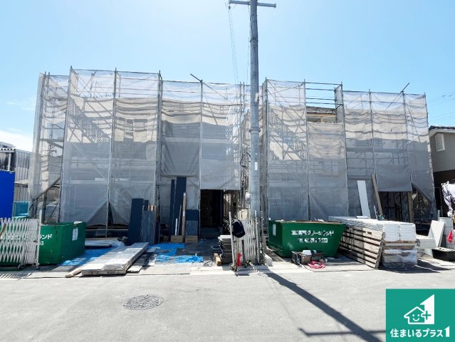 加古川市加古川町河原　第22期　新築一戸建ての外観|周辺は落ち着いた街並みの住宅地！子育てがしやすい住環境です！まだ未完成ですが、現地でしかわからない事もございます。是非一度ご覧ください。