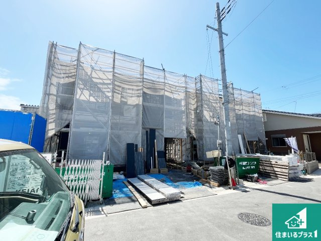 加古川市加古川町河原　第22期　新築一戸建ての外観|周辺は落ち着いた街並みの住宅地！子育てがしやすい住環境です！まだ未完成ですが、現地でしかわからない事もございます。是非一度ご覧ください。