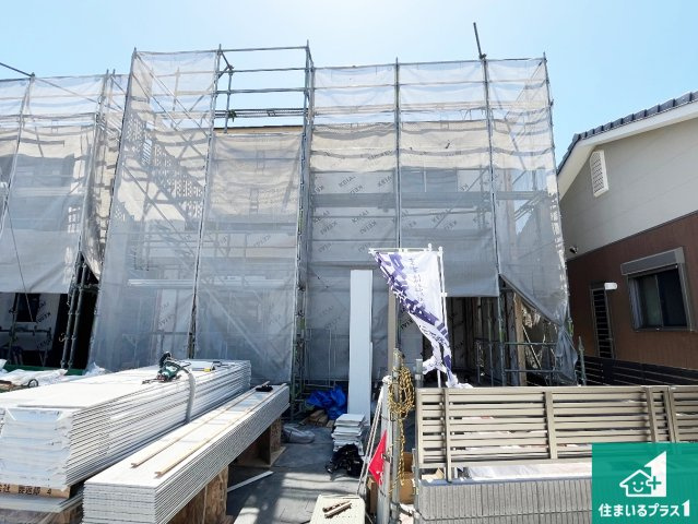 加古川市加古川町河原　第22期　新築一戸建ての外観|周辺は落ち着いた街並みの住宅地！子育てがしやすい住環境です！まだ未完成ですが、現地でしかわからない事もございます。是非一度ご覧ください。