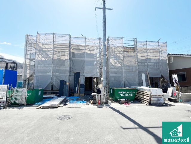 加古川市加古川町河原　第22期　新築一戸建ての外観|周辺は落ち着いた街並みの住宅地！子育てがしやすい住環境です！まだ未完成ですが、現地でしかわからない事もございます。是非一度ご覧ください。