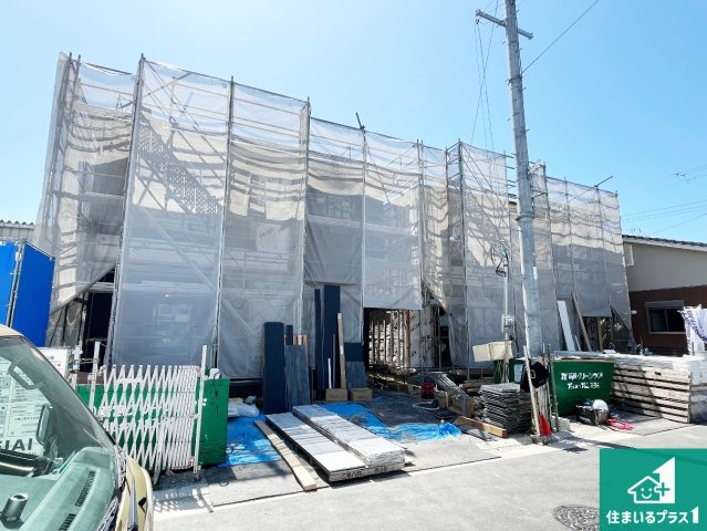 加古川市加古川町河原　第22期　新築一戸建ての外観|周辺は落ち着いた街並みの住宅地！子育てがしやすい住環境です！まだ未完成ですが、現地でしかわからない事もございます。是非一度ご覧ください。