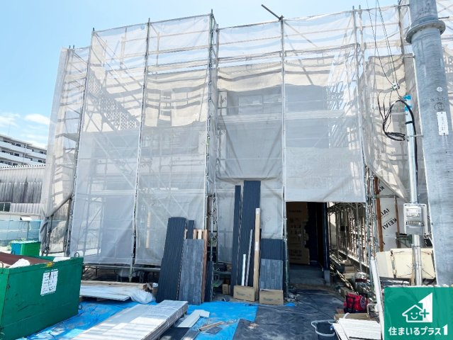加古川市加古川町河原　第22期　新築一戸建ての外観|周辺は落ち着いた街並みの住宅地！子育てがしやすい住環境です！まだ未完成ですが、現地でしかわからない事もございます。是非一度ご覧ください。