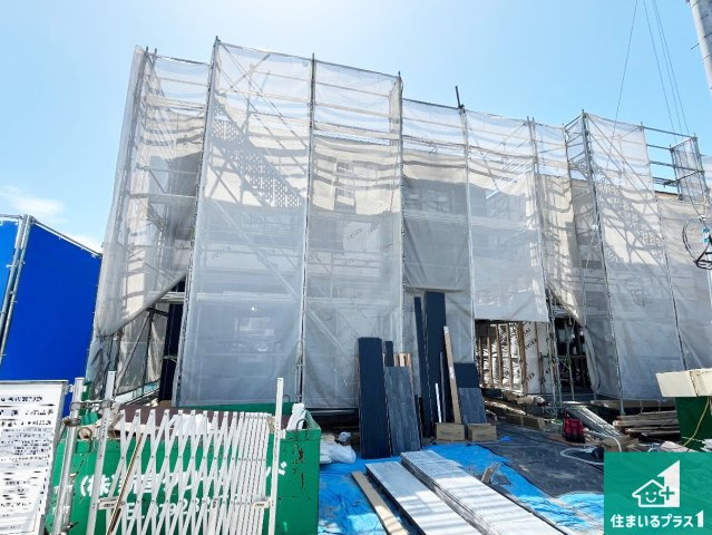 加古川市加古川町河原　第22期　新築一戸建ての外観|周辺は落ち着いた街並みの住宅地！子育てがしやすい住環境です！まだ未完成ですが、現地でしかわからない事もございます。是非一度ご覧ください。