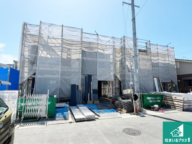 加古川市加古川町河原　第22期　新築一戸建ての外観|周辺は落ち着いた街並みの住宅地！子育てがしやすい住環境です！まだ未完成ですが、現地でしかわからない事もございます。是非一度ご覧ください。