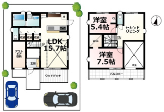【間取り】 | 大平１丁目　バードタウン石山大平BH　20号地