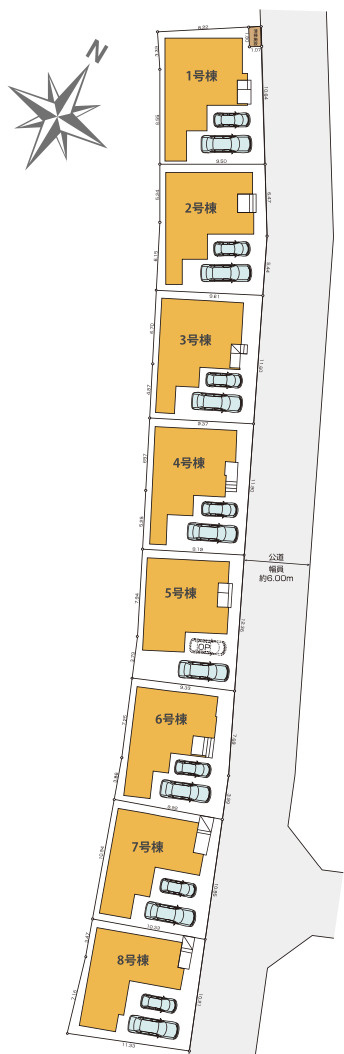 【仲介手数料無料】所沢市上安松９期全８棟８号棟　所沢市の新築なら西武ハウジングの区画図