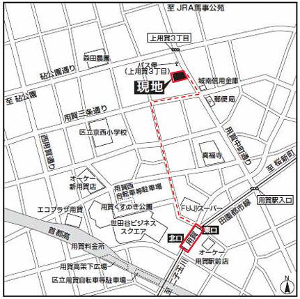プレジールテアトル用賀の地図
