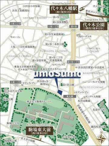 プラウドフラット渋谷富ヶ谷の地図| 