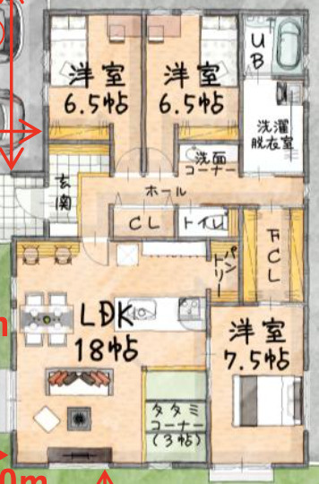 【仲介手数料無料】狭山市北入曽２期全１棟　狭山市の新築住宅なら西武ハウジングの間取り