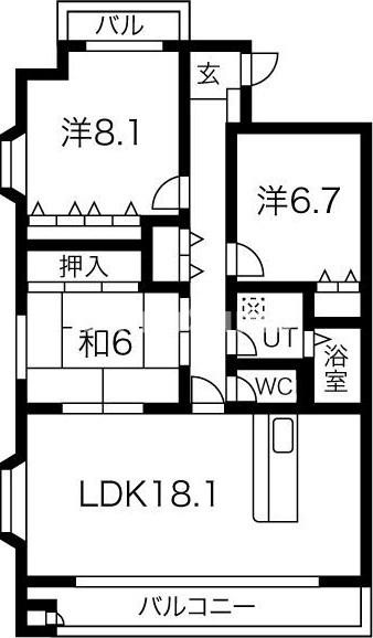 ボスコ薬院の間取り