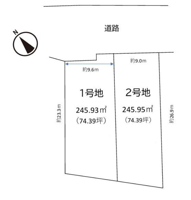 半田市港町２丁目　売り土地【1号地】の土地図