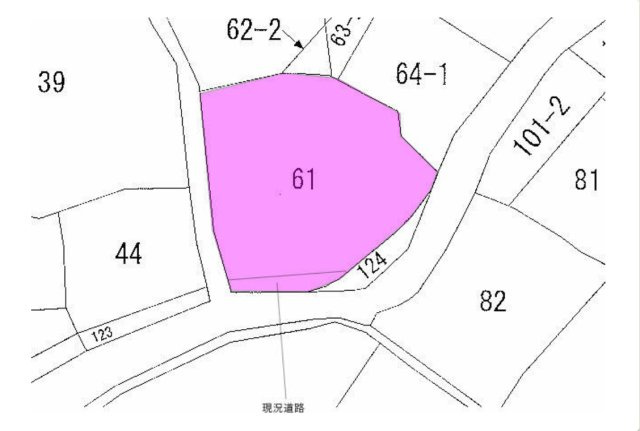 半田市有脇町１４丁目　売り土地の区画図