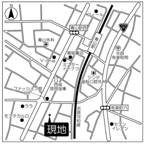 半田市花園町１丁目　売り土地の地図
