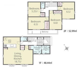【間取り】 | 千葉市若葉区若松台二丁目　新築分譲住宅２号棟 | 千葉市若葉区若松台２丁目　２号棟　４LDK