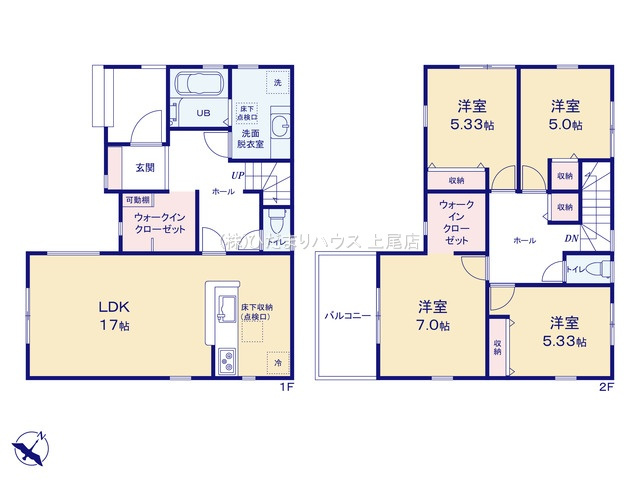 北本市西高尾8丁目　新築戸建　リーブルガーデン01の間取り