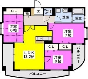 ラ・メール百道浜通りの間取り