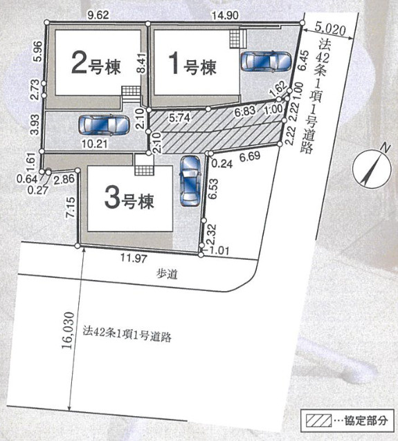 【仲介手数料無料】狭山市中央第８全３棟１号棟　狭山の新築住宅なら西武ハウジングの区画図