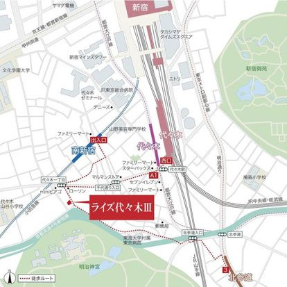ライズ代々木Ⅲの地図