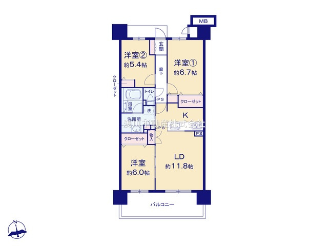 マクシスタワーズアーバンデュオの間取り|～南向き3LDK　収納豊富、使い勝手の良い間取りです～