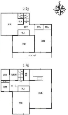 川越市大字府川　4LDK+カースペース2台付き　中古戸建の間取り