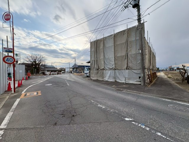 川越市北田島　建築条件なし売地　東武東上線『川越駅』バス25分　【芳野小学区】の前面道路含む現地写真