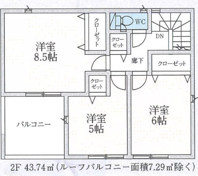 【仲介手数料無料】狭山市中央第８全３棟３号棟　狭山の新築住宅なら西武ハウジングの間取り