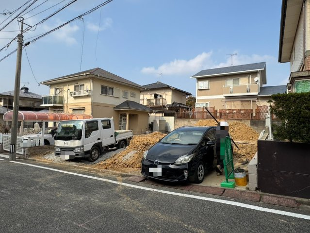 ーAdoble＋アドブルー小倉北区皿山町2期　【小倉北区　新築戸建て】の外観|現地撮影　2026,1,29　ーAdoble＋アドブルー小倉北区皿山町2期　【小倉北区　新築戸建て】