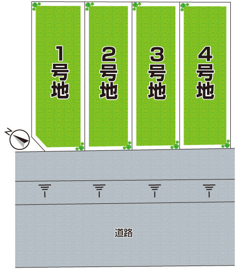 ■枚方市香里ケ丘　第3期　売土地の区画図|全４区画