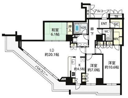 アップルタワー大阪谷町　BRAVI不動産の間取り