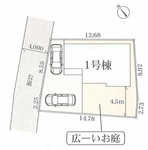 藤沢市長後　新築戸建全1棟　1号棟の区画図