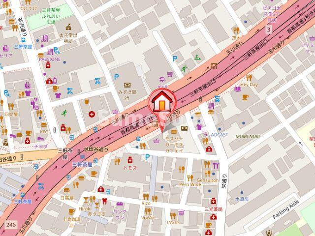 レジディア三軒茶屋の地図