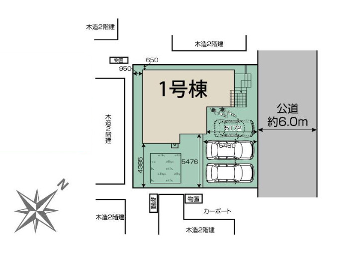 上尾市原市　12期　新築一戸建て　ブルーミングガーデン　01の区画図|１号棟