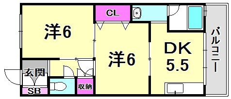 西宮グリーンハイツⅠの間取り