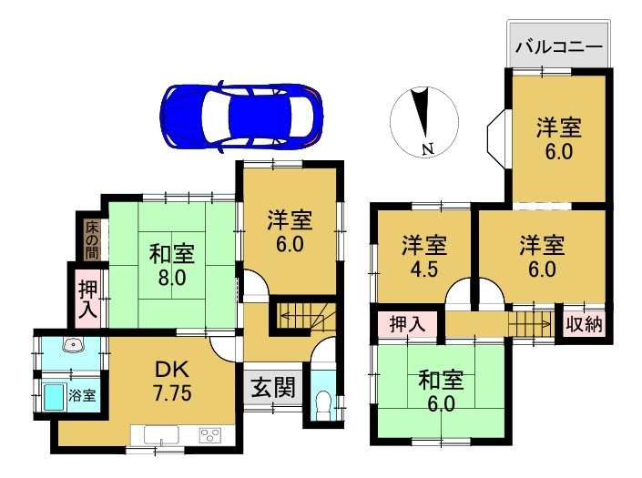 中古戸建　篠町広田3丁目の間取り